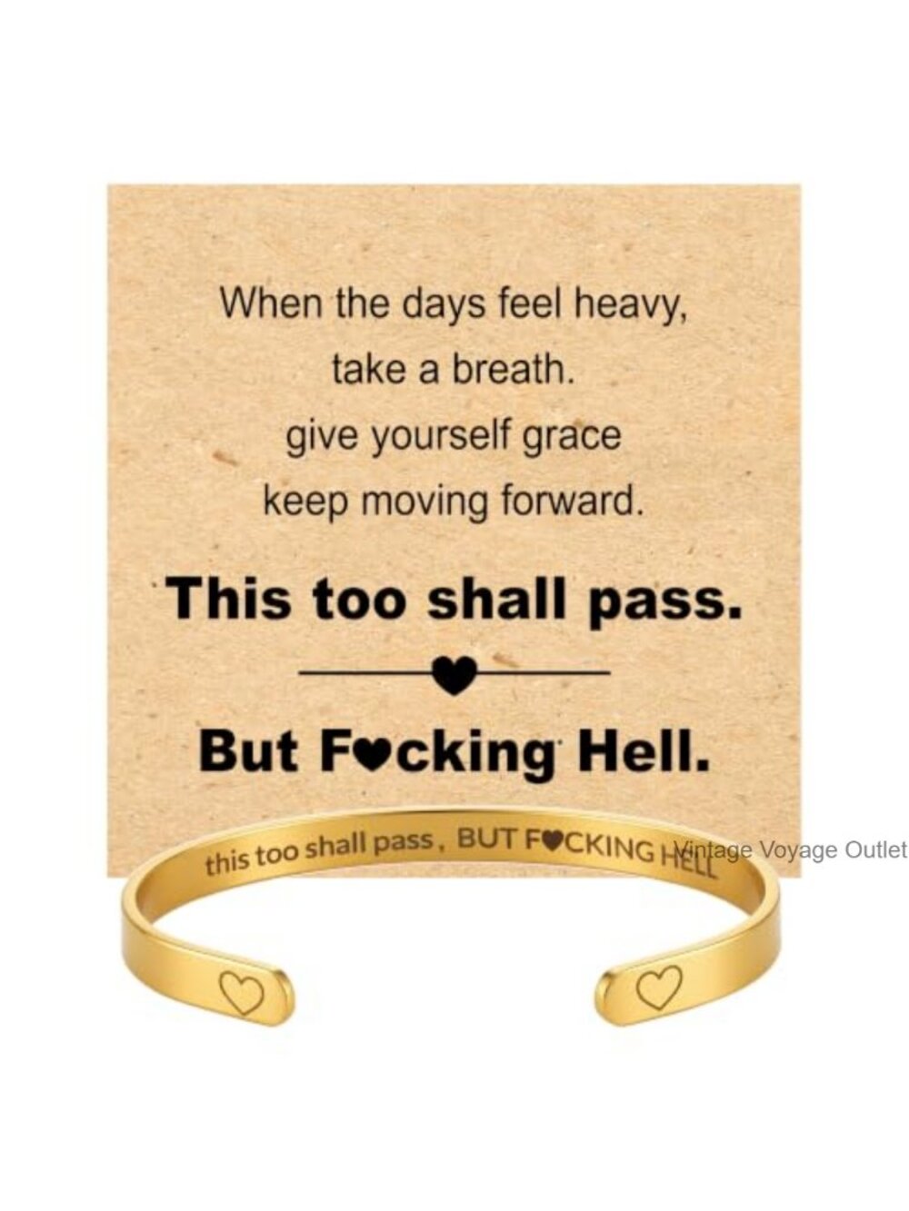 Stainless Steel Inspirational Cuff Bracelet This Too Shall Pass Engraved